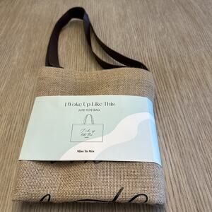 Miss To Mrs Women's I Woke Up Like This Jute Tote Bag CA4 Brown One Size NWT